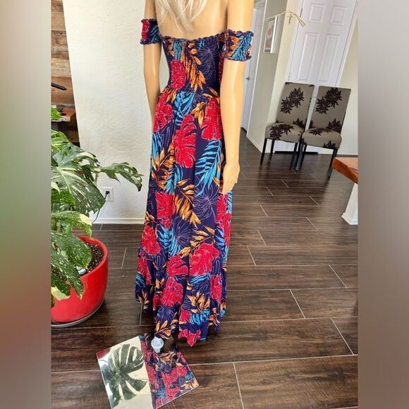 FASHION NOVA Laurel Off Shoulder Maxi Dress - Blue/combo - Picture 7 of 11